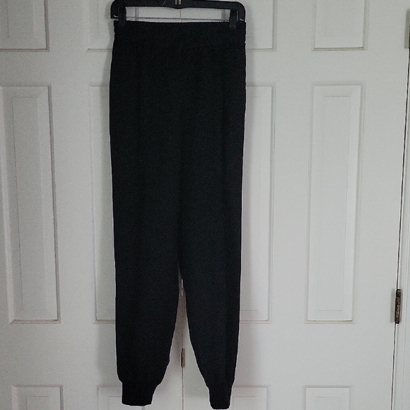 Wool Front And Back Pleated Black Joggers Sz EU34